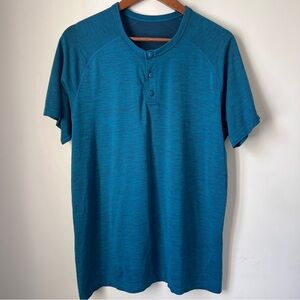 lululemon athletica Blue Short Sleeve Henley
